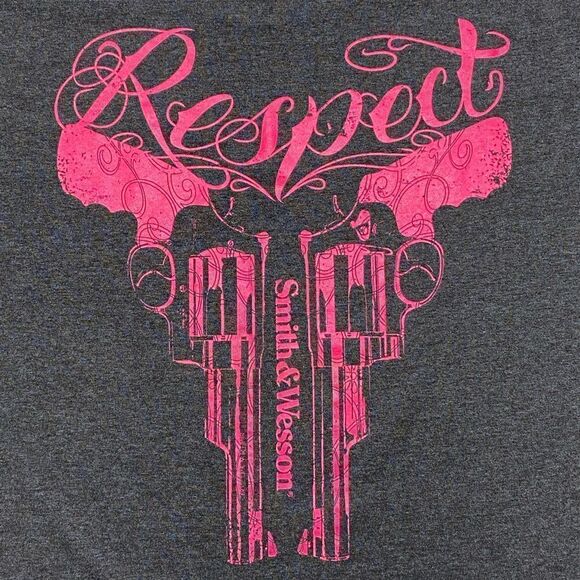 Smith & Wesson Women’s Black|Pink Respect Dual Pistol Graphic Shirt Sz XXL - Picture 6 of 9